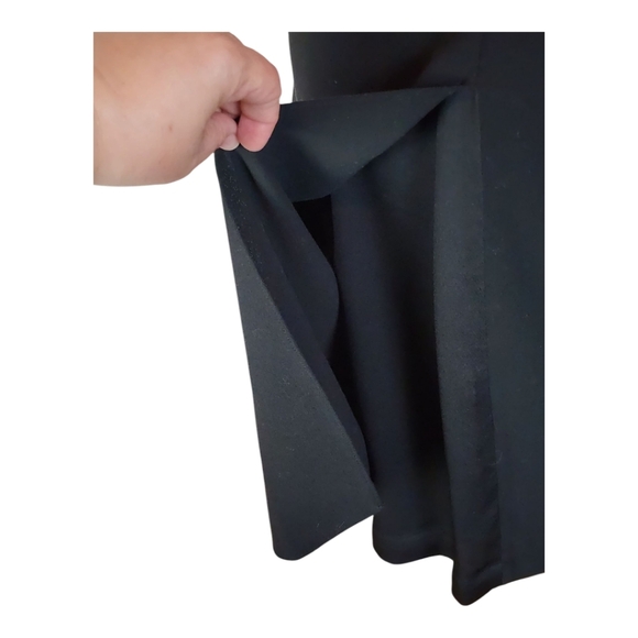 BCBGMAXAZRIA Black Halter Sheath Dress Open Back Satin Trim Size 06 - Picture 9 of 11